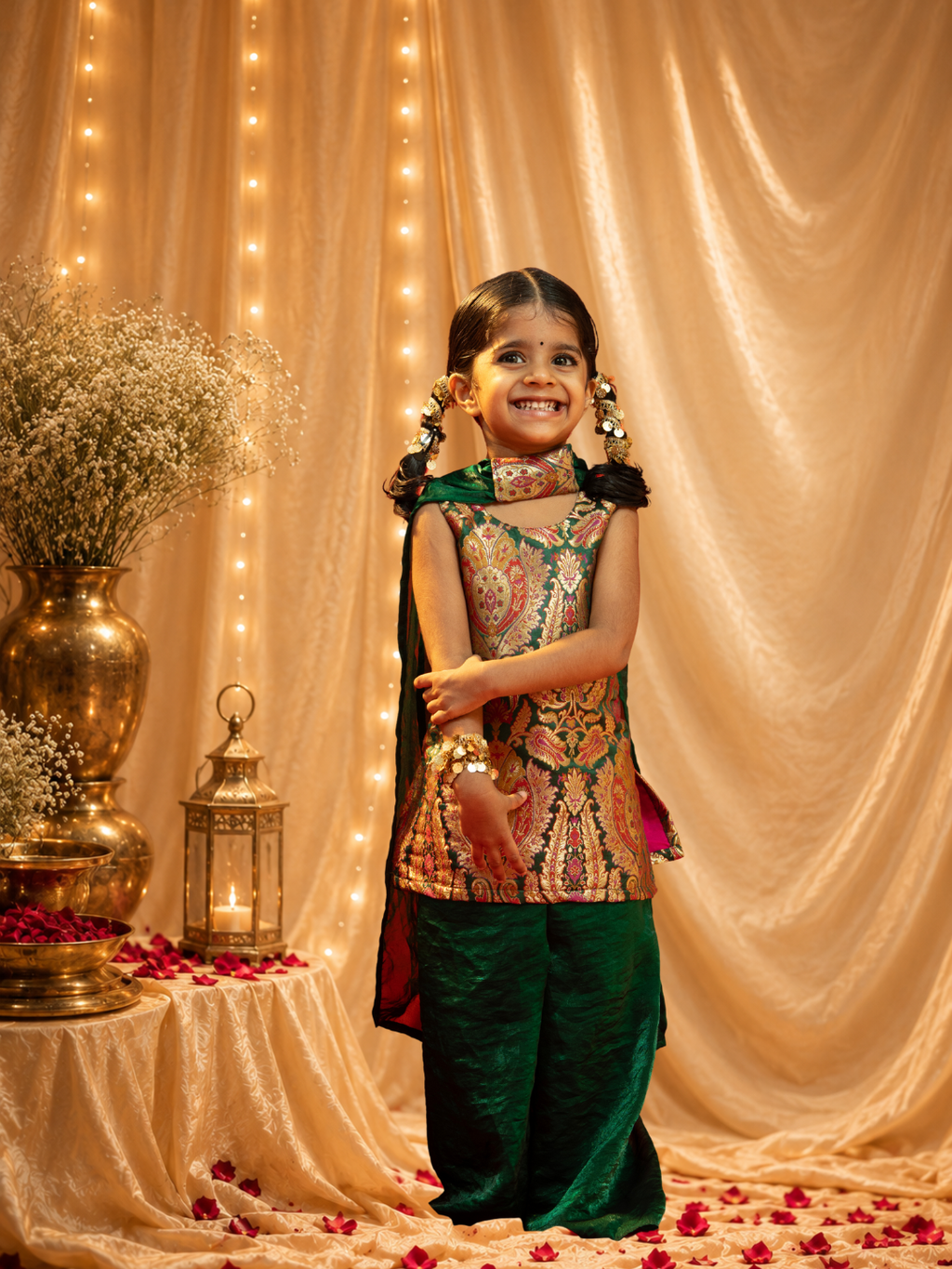 Hara Rani - Kids Festive Wear(Banarasi Silk)