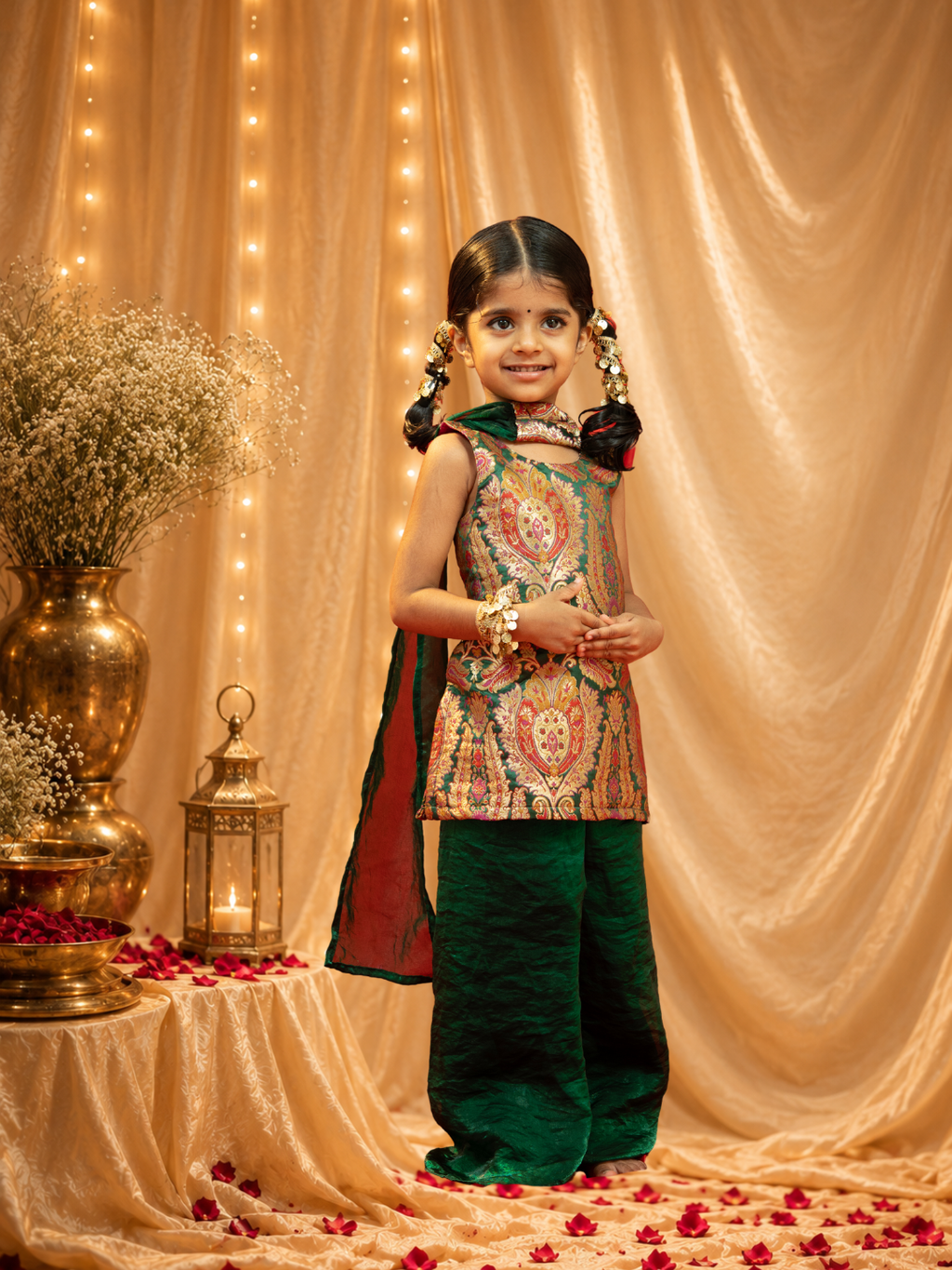 Hara Rani - Kids Festive Wear(Banarasi Silk)